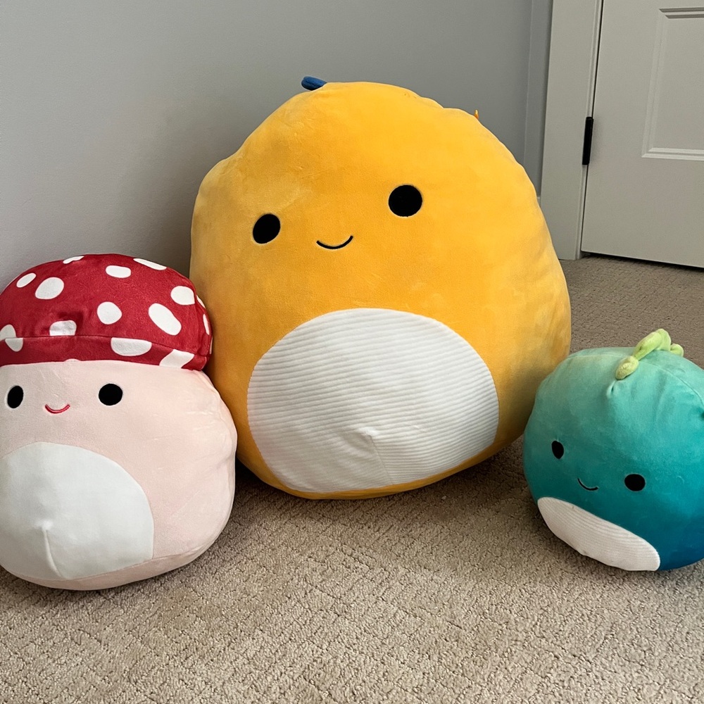 Squishmallows Plush Trio - Yellow, Red, Blue